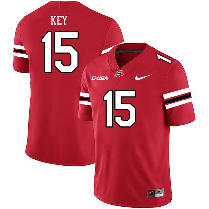 Western Kentucky Hilltoppers #15 Aaron Key College Football Jerseys Stitched Sale-Red